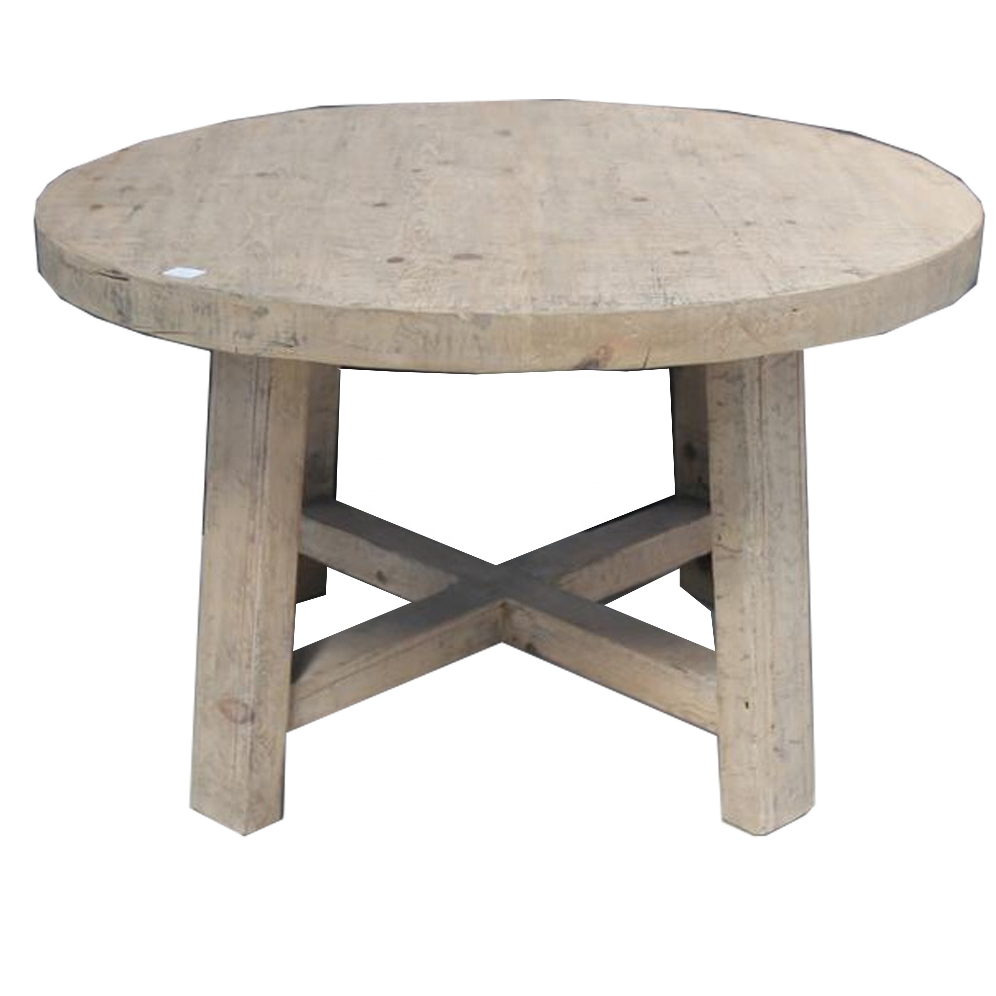 Chinese Rustic Recycle Wood Round KD Dining Table  NC-05