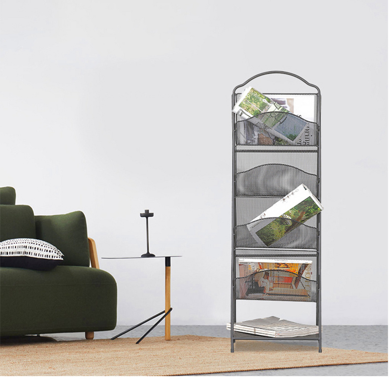 Magazine newspaper display shelf multilayer metal wire magazine display rack