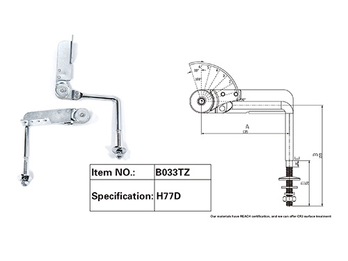 Sofa hardware headrest hinge