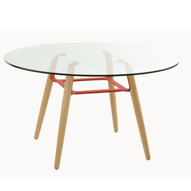 Modern round glass dining table