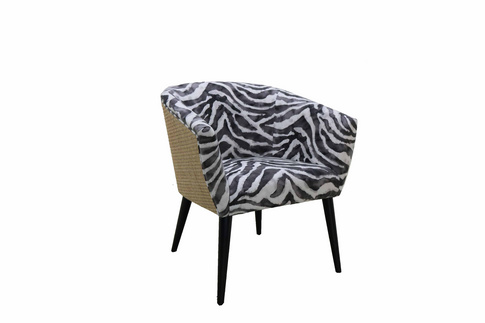 Zebra Pattern Cane Back Chair