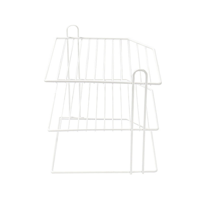 Shower display holder rack 3-tier metal wire kitchen corner storage shelf