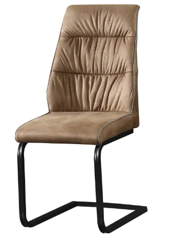 Dining chair with metal frame brown color