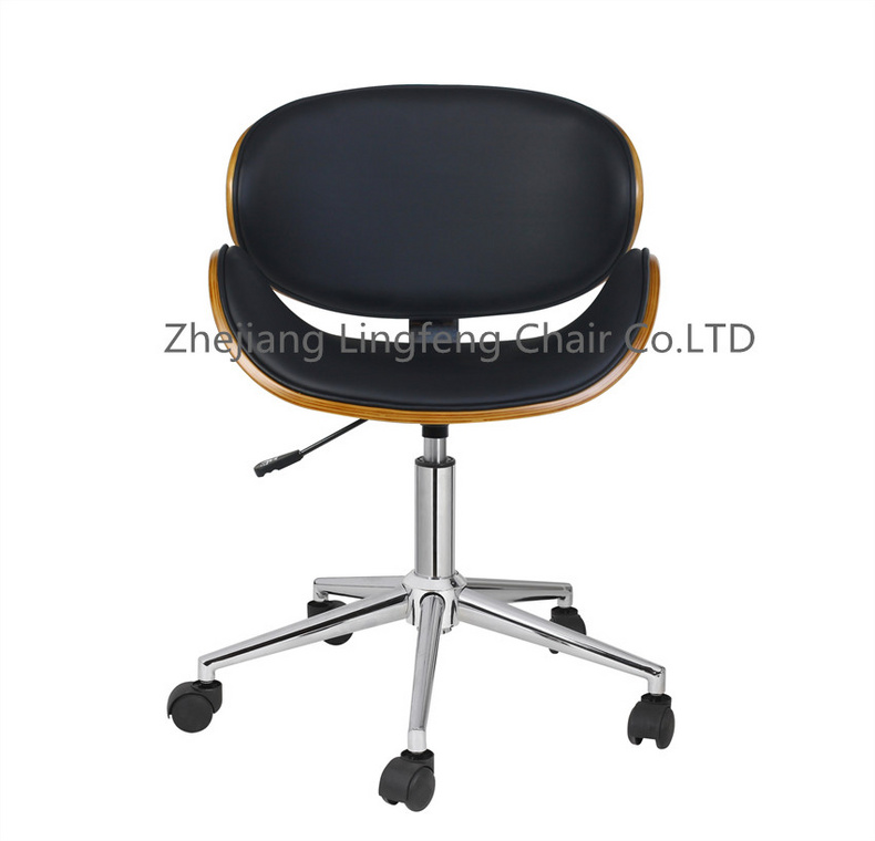 simple modern bentwood swivel office computer chair micro fiber real leather furniture conference room armchair SF-9019