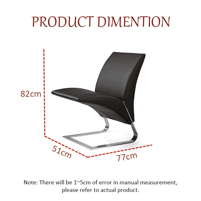 Black PU Leather V Shaped Design Leisure Meeting Chair Commercial Furniture