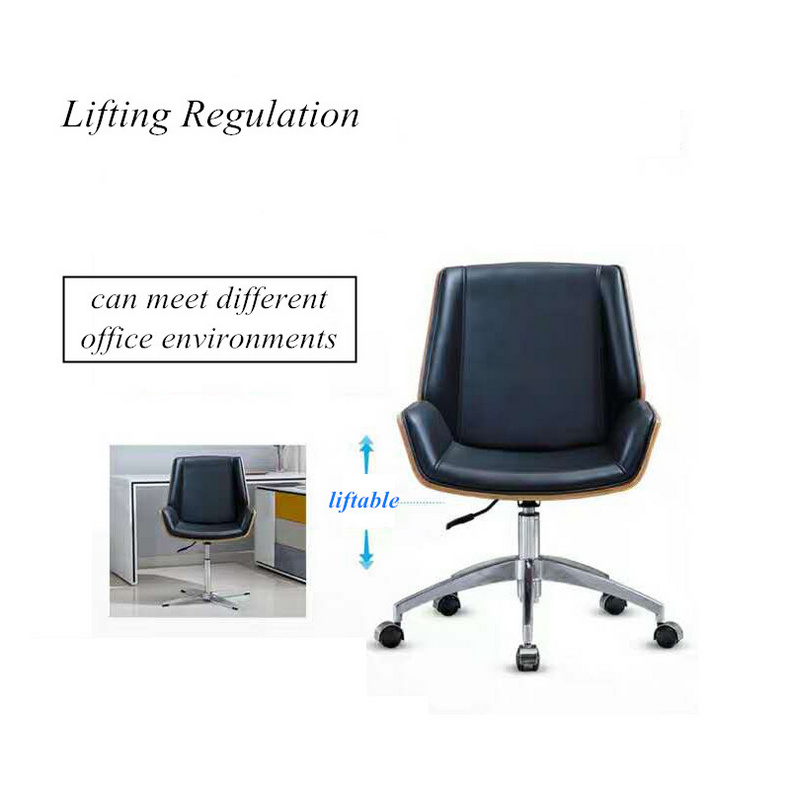 Adjustable PU Leather Office Lift Chair Bent Wood Swivel Reclining Kruze Office Chair