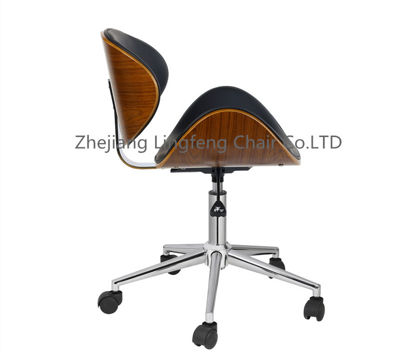 simple modern bentwood swivel office computer chair micro fiber real leather furniture conference room armchair SF-9019