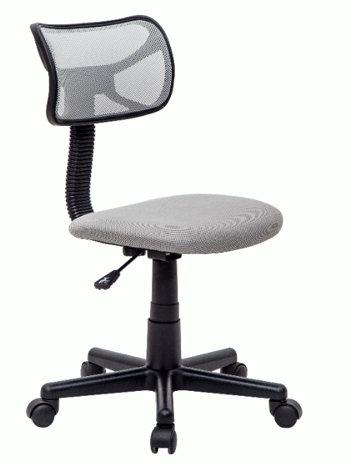 M&C Black Low Back Armless Computer Mesh Office Chair