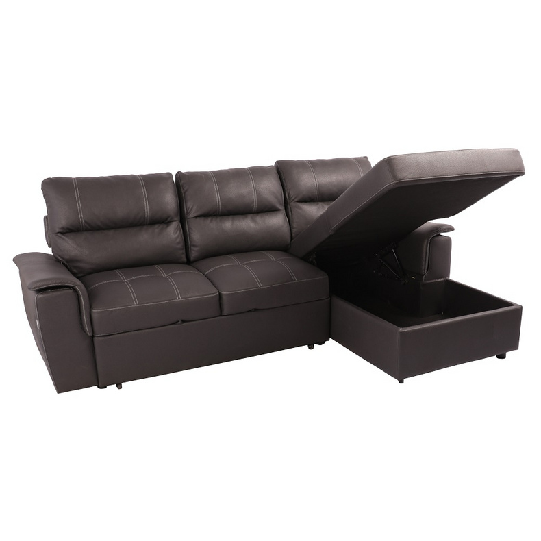 Leather Sectional Sofa Bed Cum With Storage