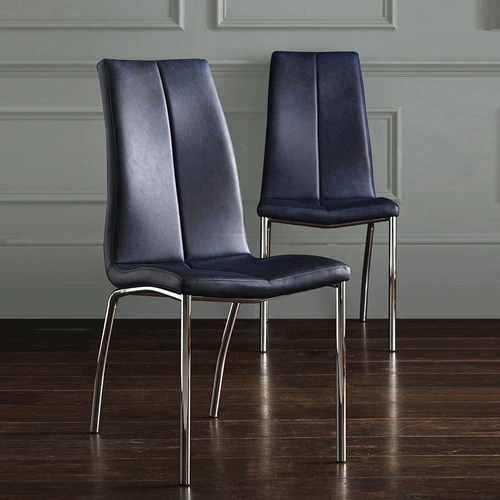 New Design Cheap Price Wholesale Dining Room Furniture Metal Legs PU Leather Dining Chairs Modern