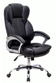 M&C High Back Ergonomic Manager Executive Black  PU Leather   Office Chair