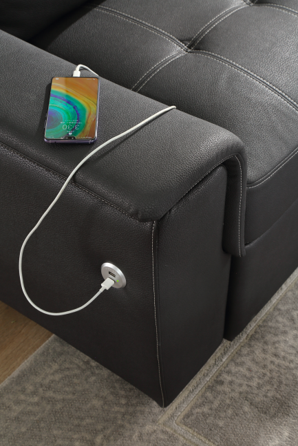 Leather Sectional Sofa Bed Cum With Storage