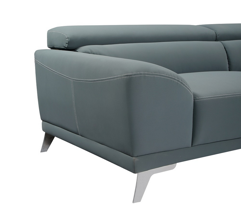 Gray Green leather sofa