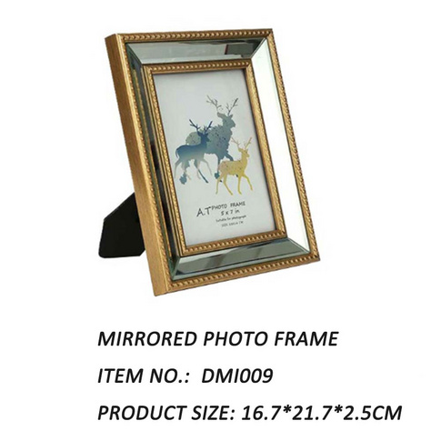 Mirrored Photo Frame For Wall Pictures Decor or Table Stand