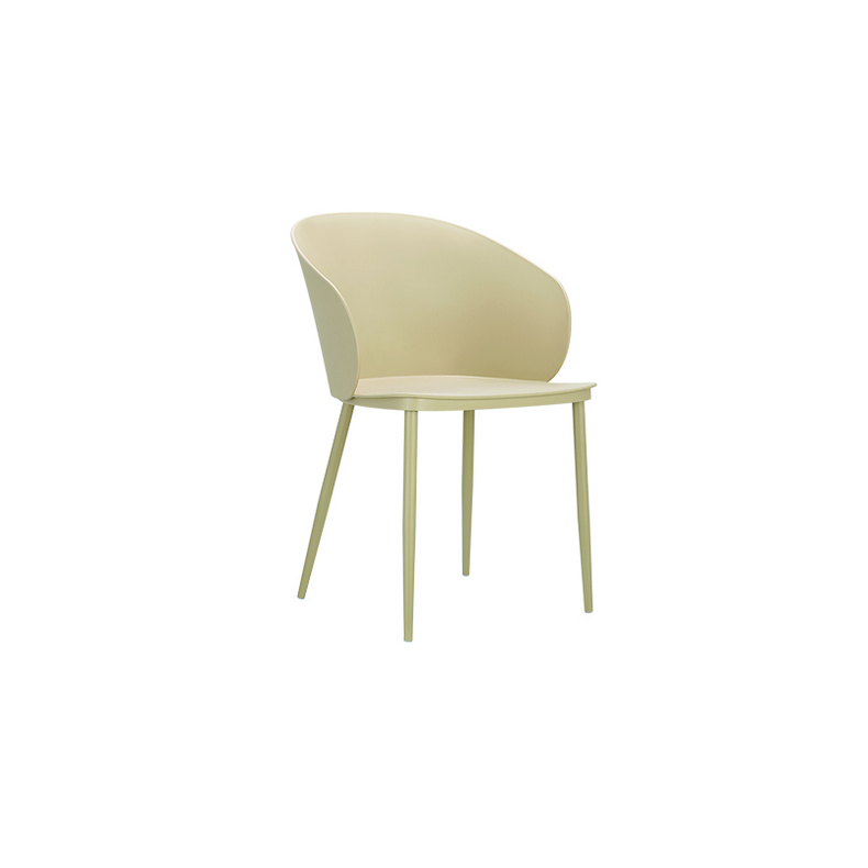 Modern competitive price simple PP top solid metal leg wholesale plastic dining room furniture dining chair