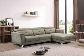 Gray Leather Corner Sofa