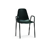 High Quality Hot Sale French Style Furniture Plastic Black Fashion Plastic Armchair modern restaurant Chair with Metal Leg