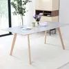 MDF&beech legs white dining room table