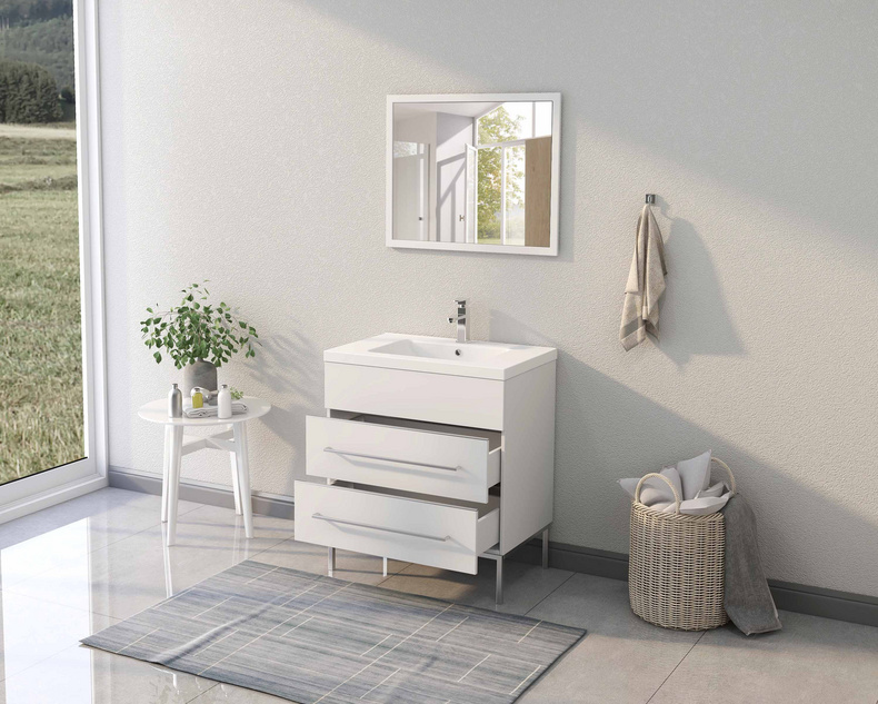 Classic American Floor Mounted Double Sink Solid Wood Bathroom Vanities MPYJ-54