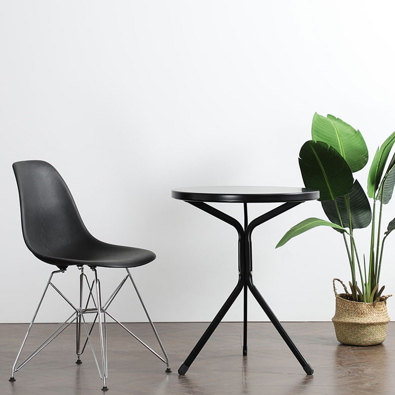 Living room black metal coffee table