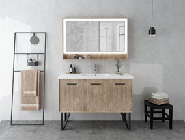 Wholesale Modern Wood Melamine Floor Mounted Mirrors Sink Bathroom Vanities MLYJ-35