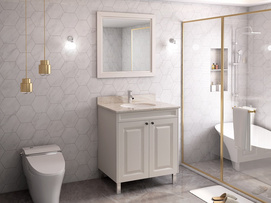 Classic American Floor Mounted Double Sink Solid Wood Bathroom Vanities MPYJ-57