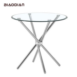 Hot clear glass round dining table