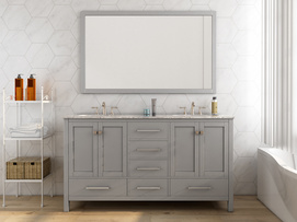 American Style Wood Painting Marble Countertop Bathroom Vanities