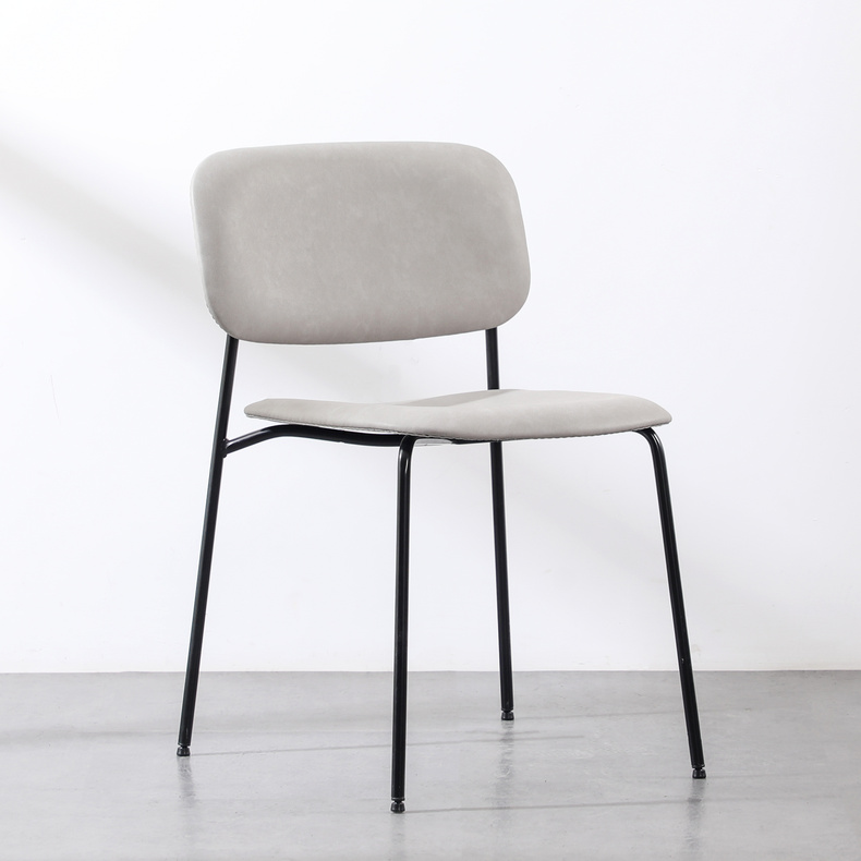 Contemporary PU Leather Dining Chair with metal frame