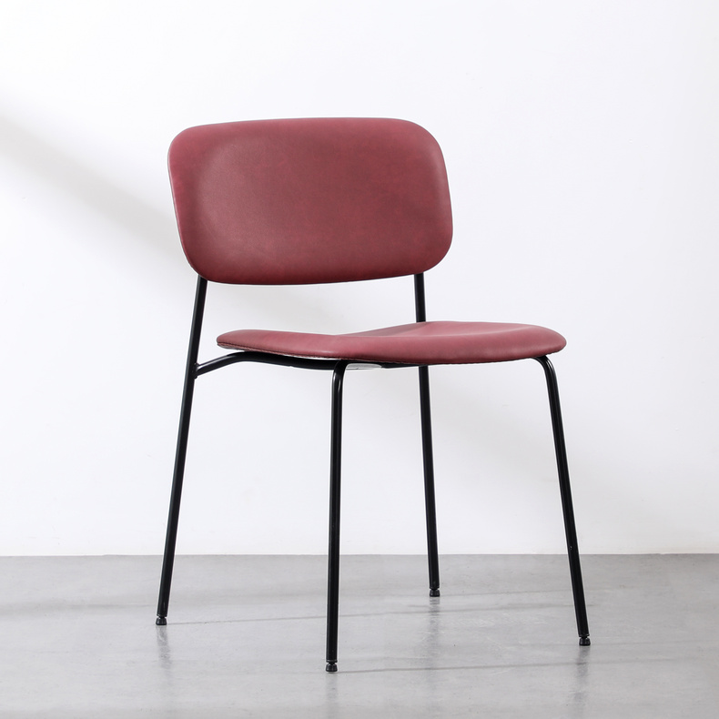 Contemporary PU Leather Dining Chair with metal frame