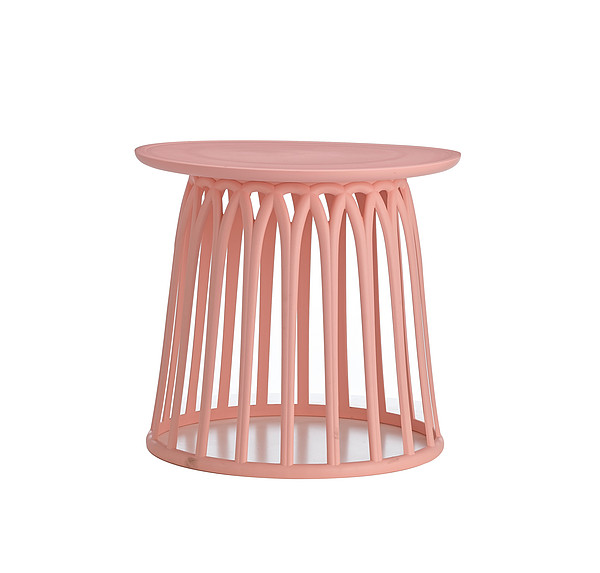 Free Sample Colored Rounded Design PP Modern Plastic Top Coffee Table