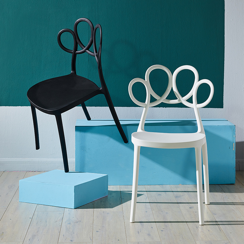 Modern Designer Flower Back Plastic Dining Chair