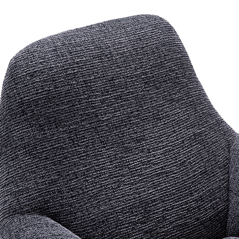 Fabric cushion stainless steel base leisure lounge chair with ottoman for living room