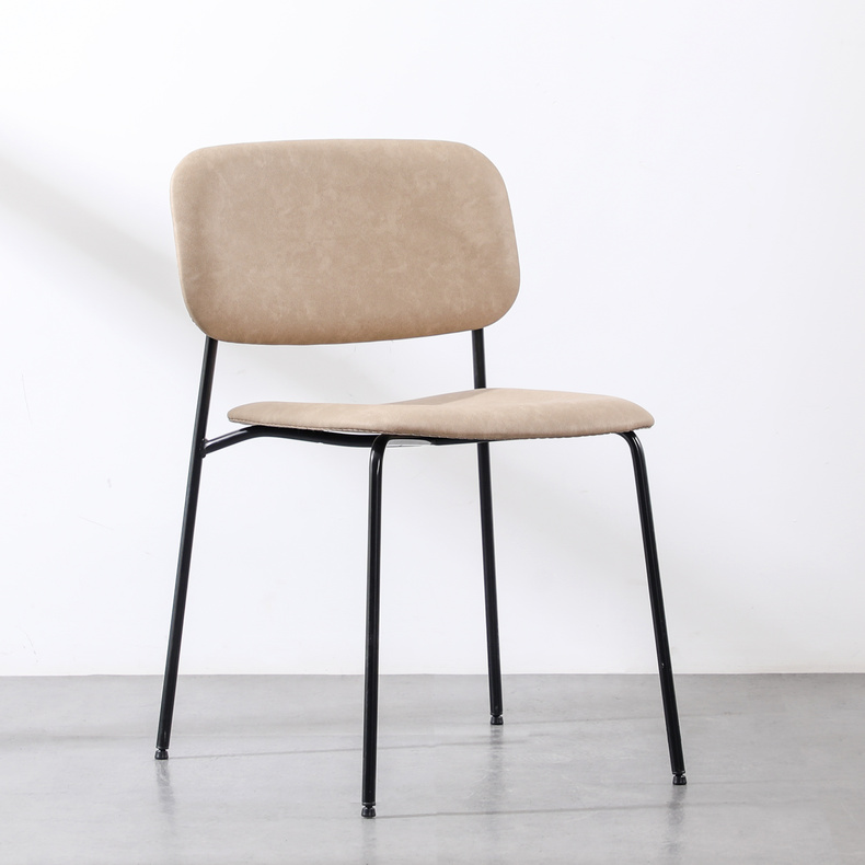 Contemporary PU Leather Dining Chair with metal frame