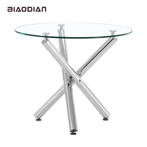 90*76cm round glass dining table