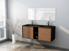 Wholesale Home Furniture White Wooden Ceramic Sink Bathroom Vanities MLYJ-41