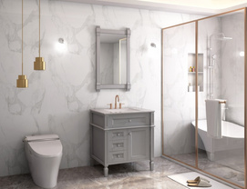 Wholesale Modern Wood Melamine Floor Mounted Mirrors Sink Bathroom Vanities MPYJ-45