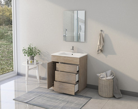 Classic American Floor Standing Double Sink Solid Wood Bathroom Vanities MLYJ-37
