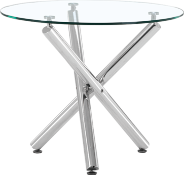 Hot clear glass round dining table