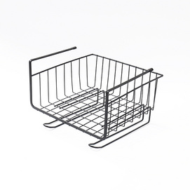 Nail-free clapboard storage organizer rack home metal hanging muilt-functional basket organizer shelf