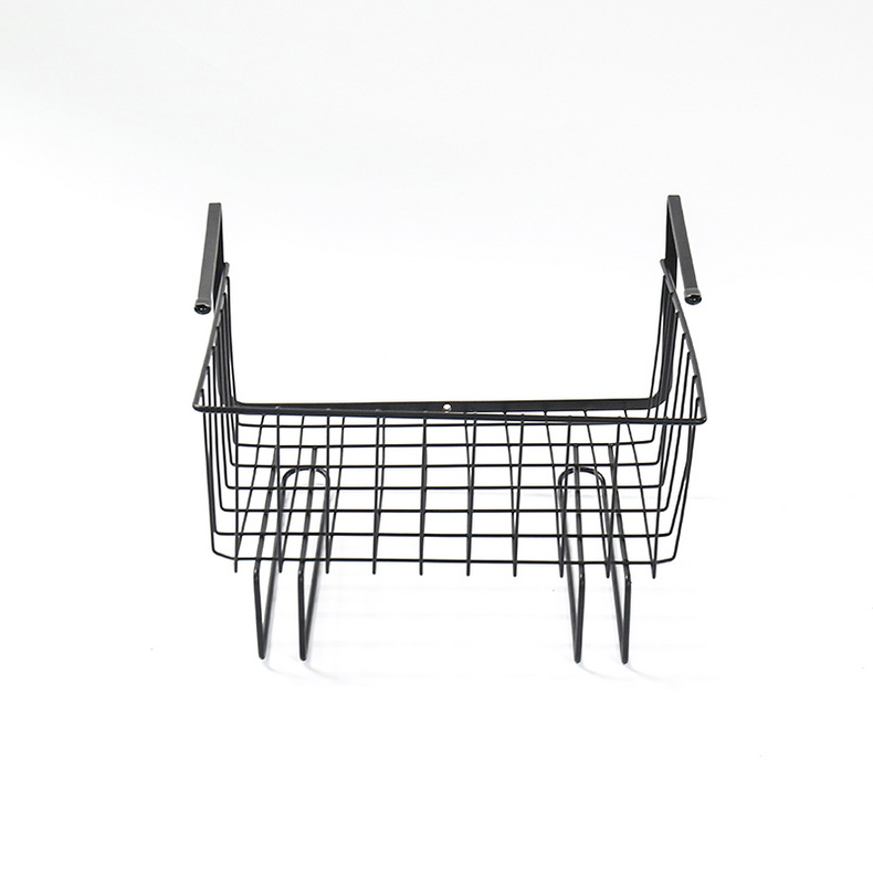 Nail-free clapboard storage organizer rack home metal hanging muilt-functional basket organizer shelf