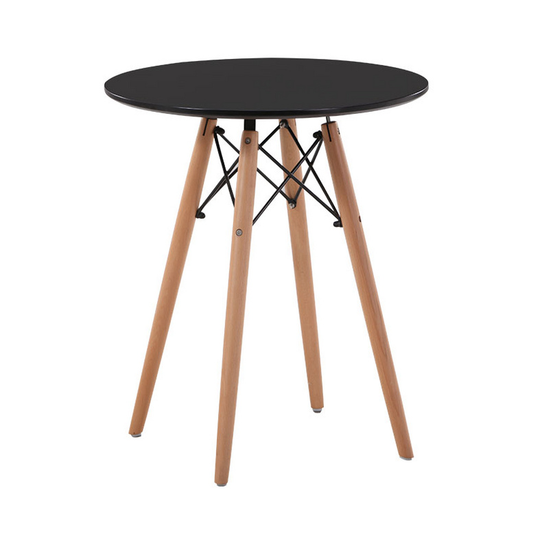 Round black white mdf dining table