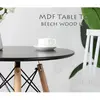 Round black white mdf dining table