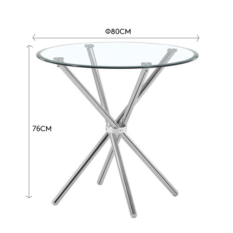 High quality black round glass table for dining room