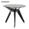 Hot clear glass round dining table