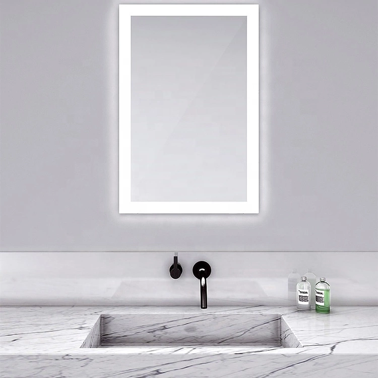 Hotel Bathroom Motion Sensor Bluetooth LED Light Square Bath Mirror