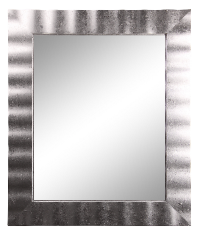 Rectangular Mirror with Metallic Finish Frame, Plastic Mirror