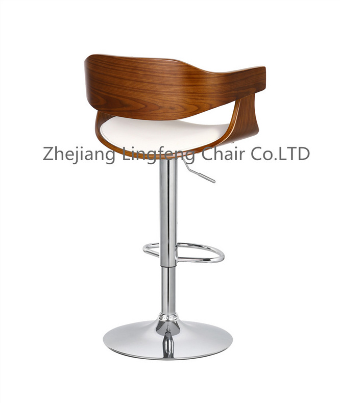 plywood frame covered with pu chrome base bentwood bar chair with armrest SF-4040