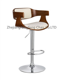 plywood frame covered with pu chrome base bentwood bar chair with armrest SF-4040
