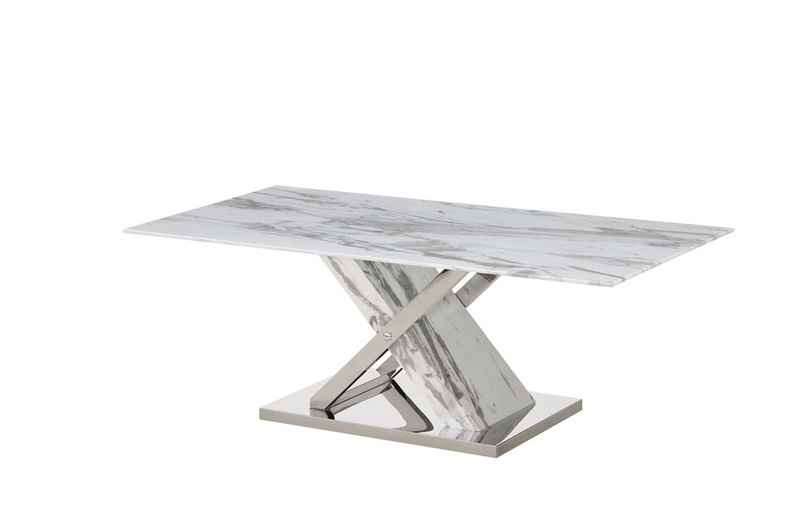 Dining table top with glass stick marble paper